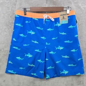 Chubbies Swim Trunks Kids Youth XL Blue Shark Print Magic Classic Lined